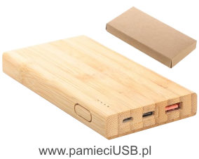 PE-252 Powerbank w obudowie z bambusa. 