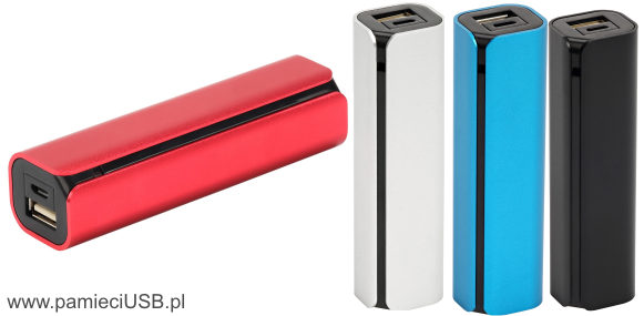 PM-14 Power bank, obudowa aluminiowa kolorowa, środek plastikowy czarny