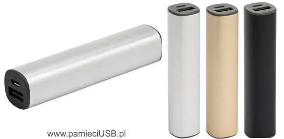 PM-18 Powerbank aluminiowy, złoty, srebrny, czarny