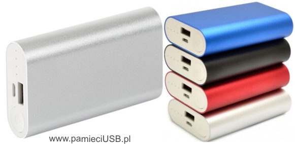 PM-23 Powerbank (akumulatorek) do ładowania tabletów, smartfonów, aluminium, srebrny, czarny